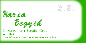 maria begyik business card