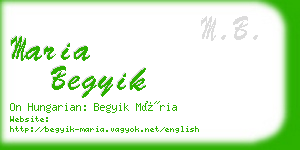 maria begyik business card